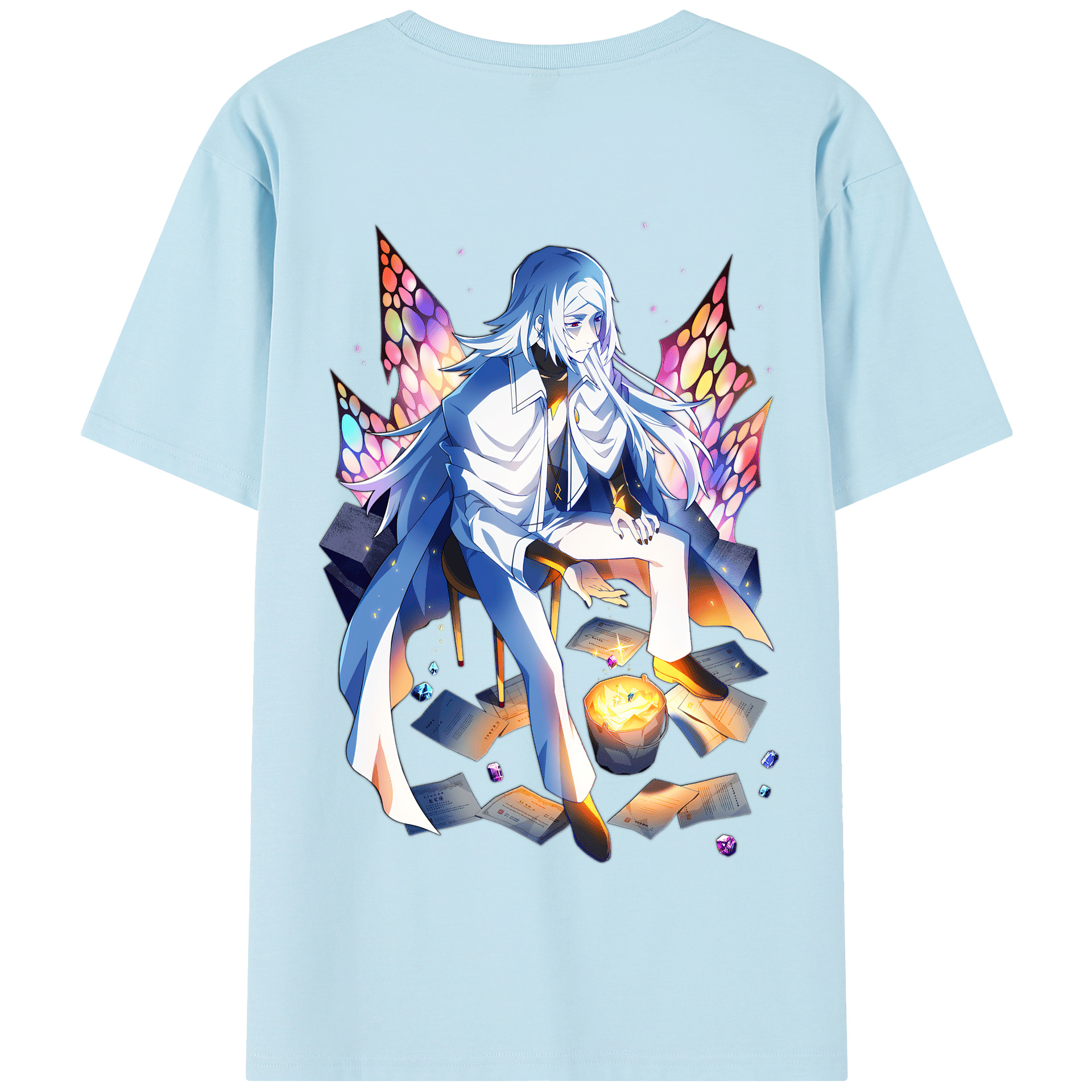 （画像用） 文豪ストレイドッグス Bungo Stray Dogs 綿100％半袖Tシャツ（背面プリント）
